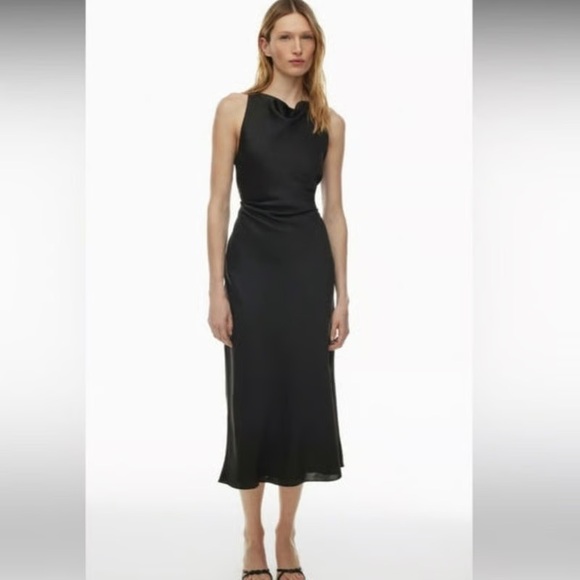 Aritzia Wilfred ‘Portrait’ Cowl Neck Midi Dress Barberry Red - Size 6 - Picture 6 of 6